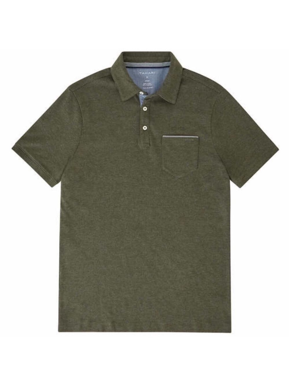 New-tahari Interlock Cotton Blend, Short Sleeve, Hunter Green Polo Shirt Large